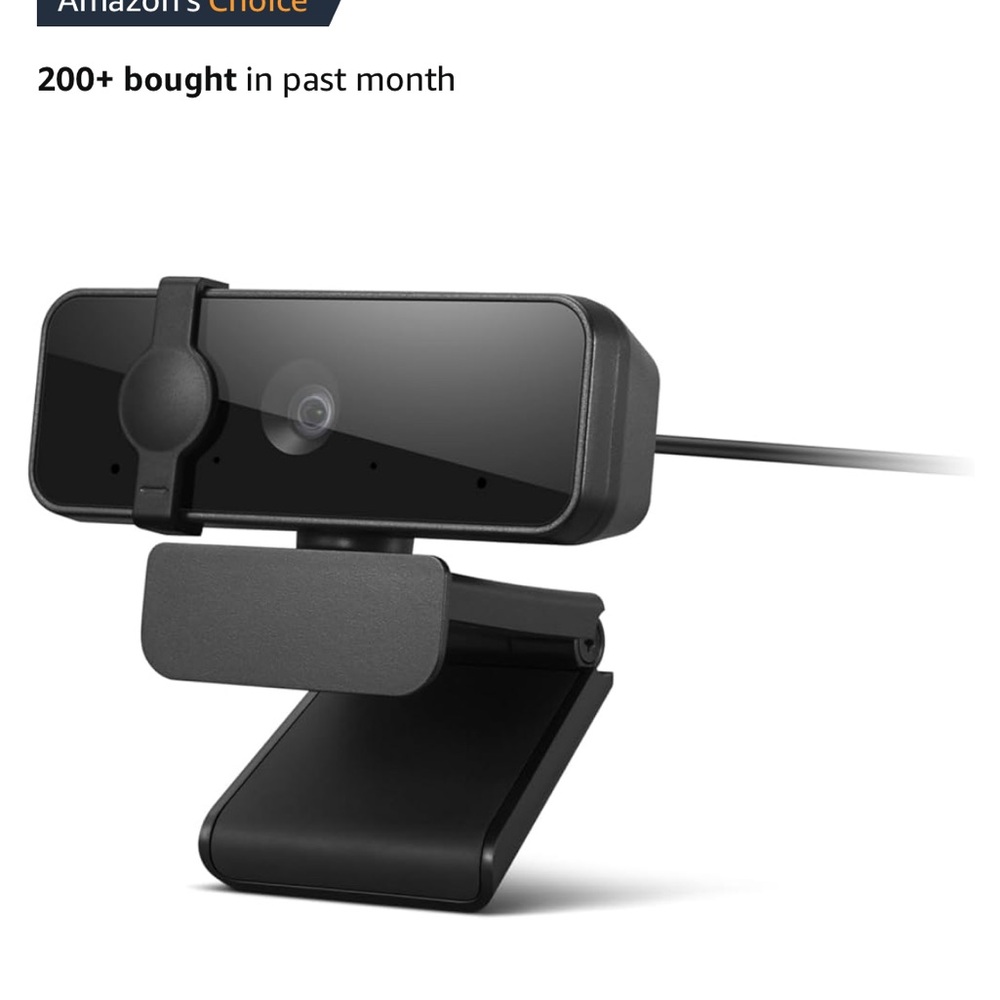 Black Webcam with Privacy Cover